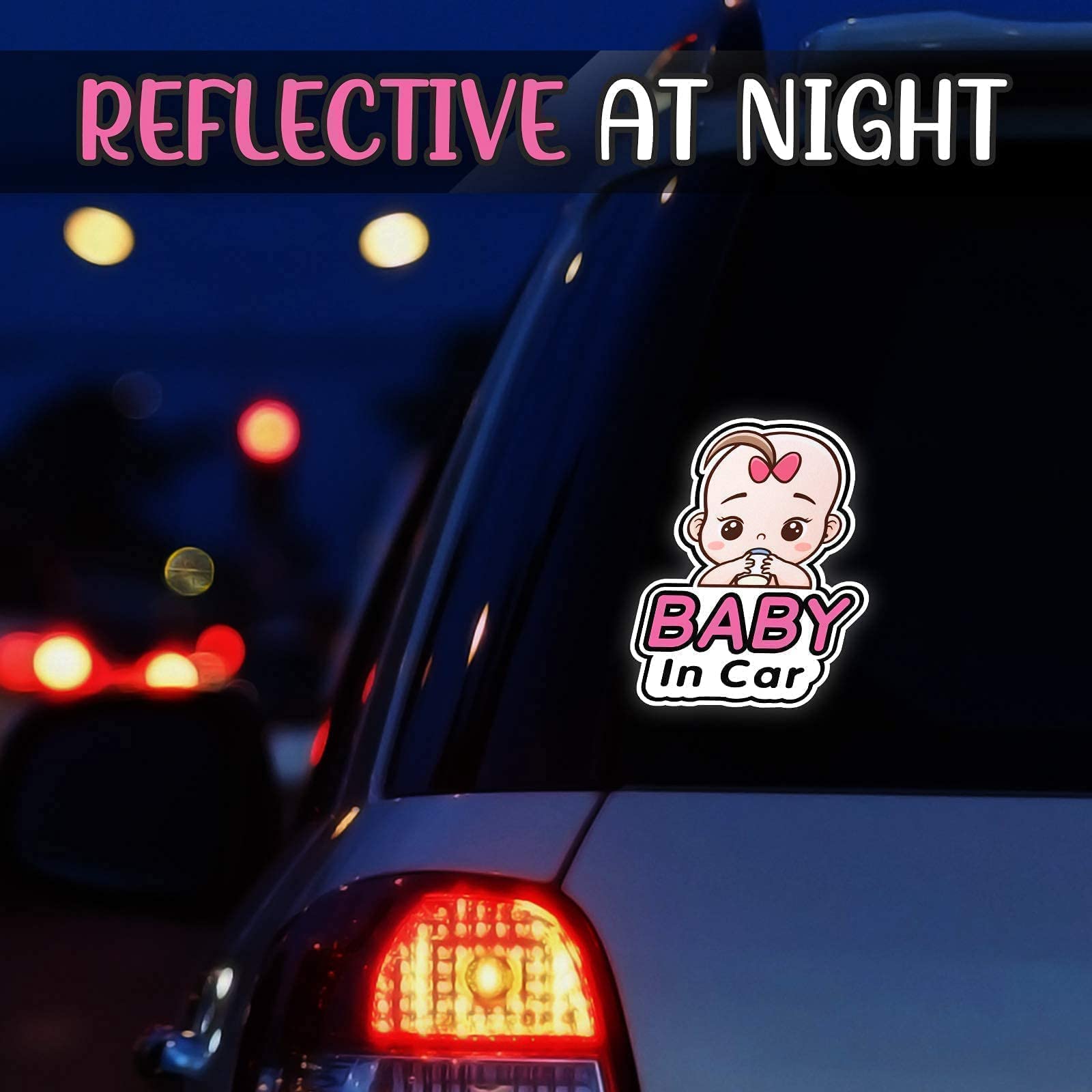 Outus baby in car sticker girl style two patterns packaged together for parents.