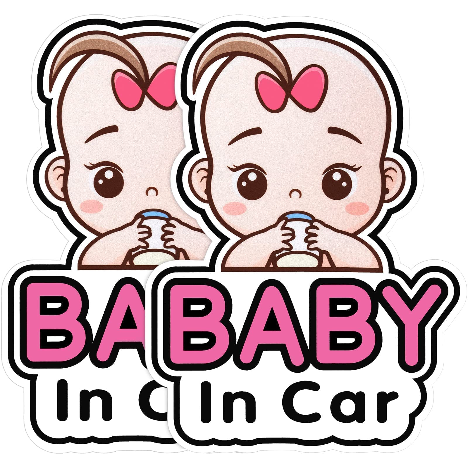 Outus baby in car sticker girl style two cute patterns ideal for gifting.