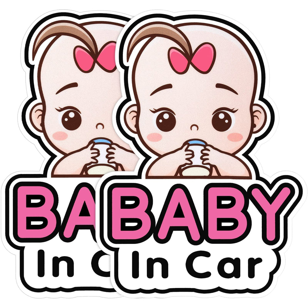 Outus baby in car sticker girl style two cute patterns ideal for gifting.