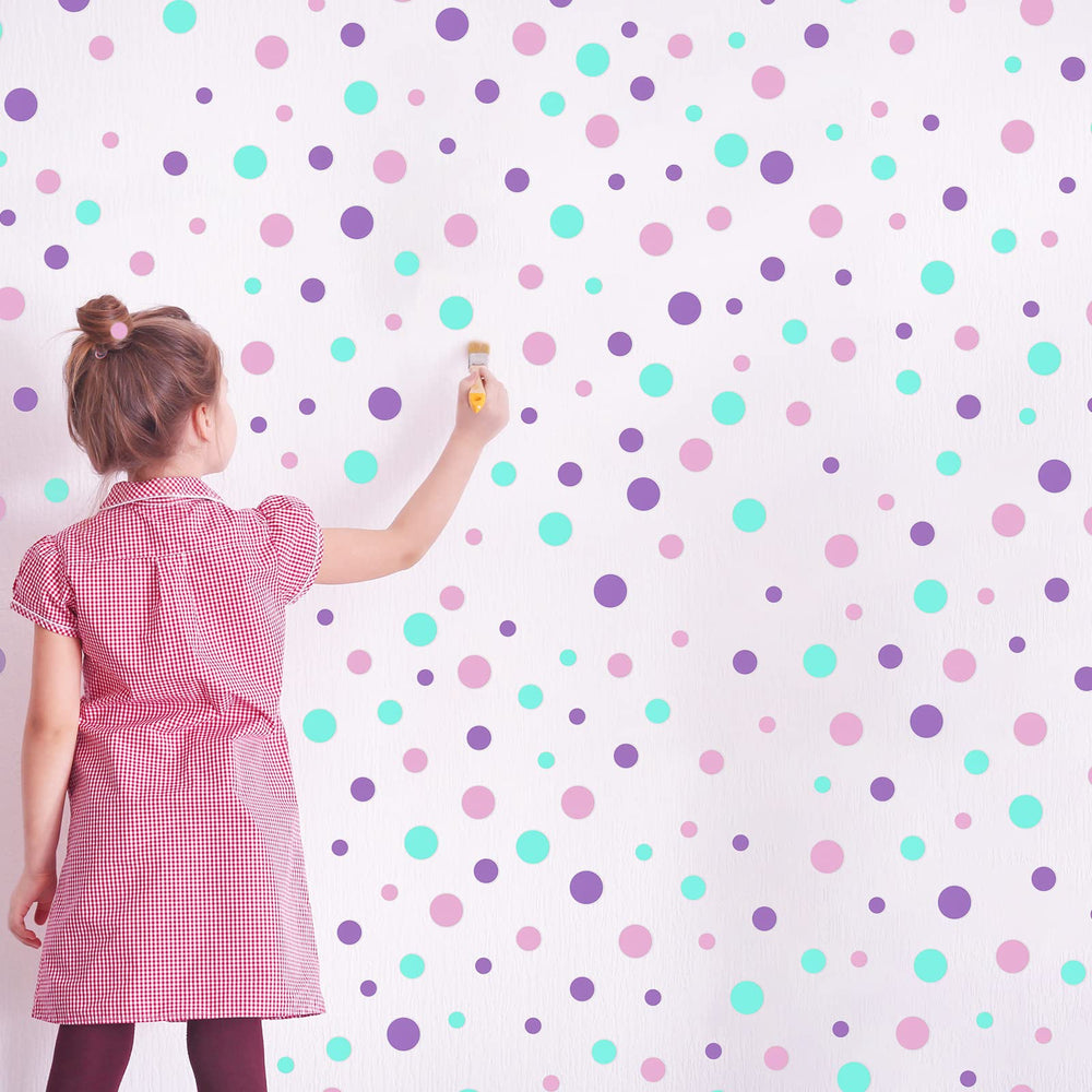 Outus bedroom-playroom decor dots help personalize spaces easily.