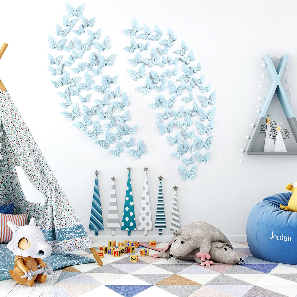 Outus blue 3D butterfly wall decor small size ideal for nurseries