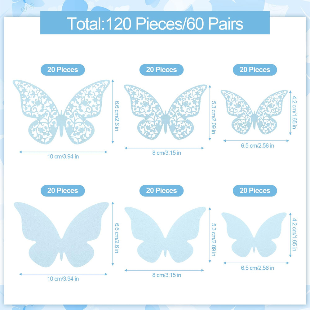 Outus blue 3D butterfly wall decor style B creates playful accents on living walls