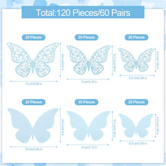 Outus blue 3D butterfly wall decor style B creates playful accents on living walls