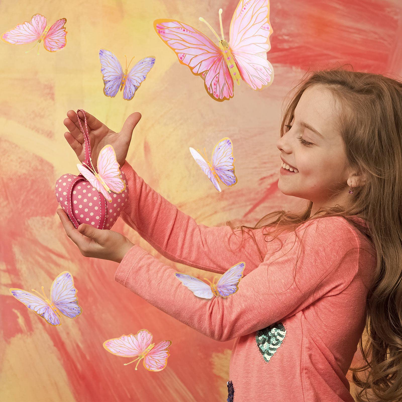 Outus pink-purple butterflies create charming accents for nurseries, weddings, or party backdrop walls.