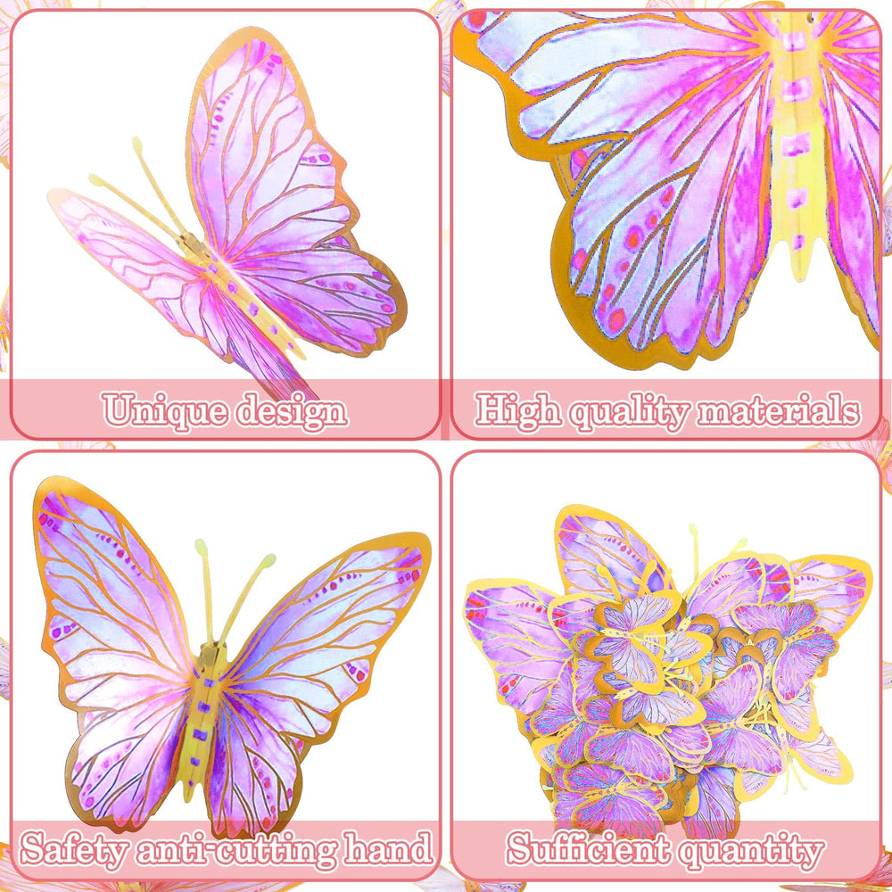 Outus butterfly wall stickers 3.9-inch pink provide delicate wall accents.