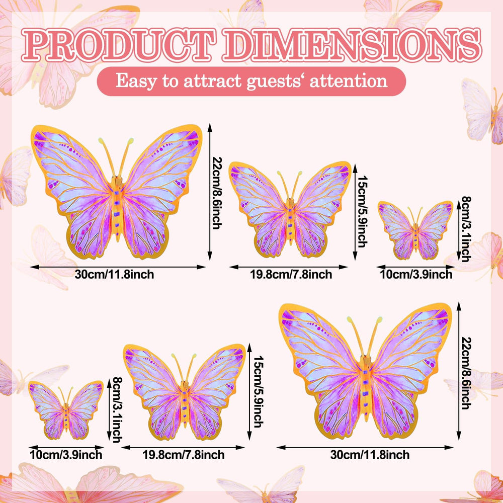 Outus butterfly wall stickers 8-inch pink add whimsy to bedrooms and nurseries.