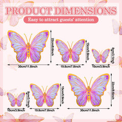 Outus butterfly wall stickers 8-inch pink add whimsy to bedrooms and nurseries.