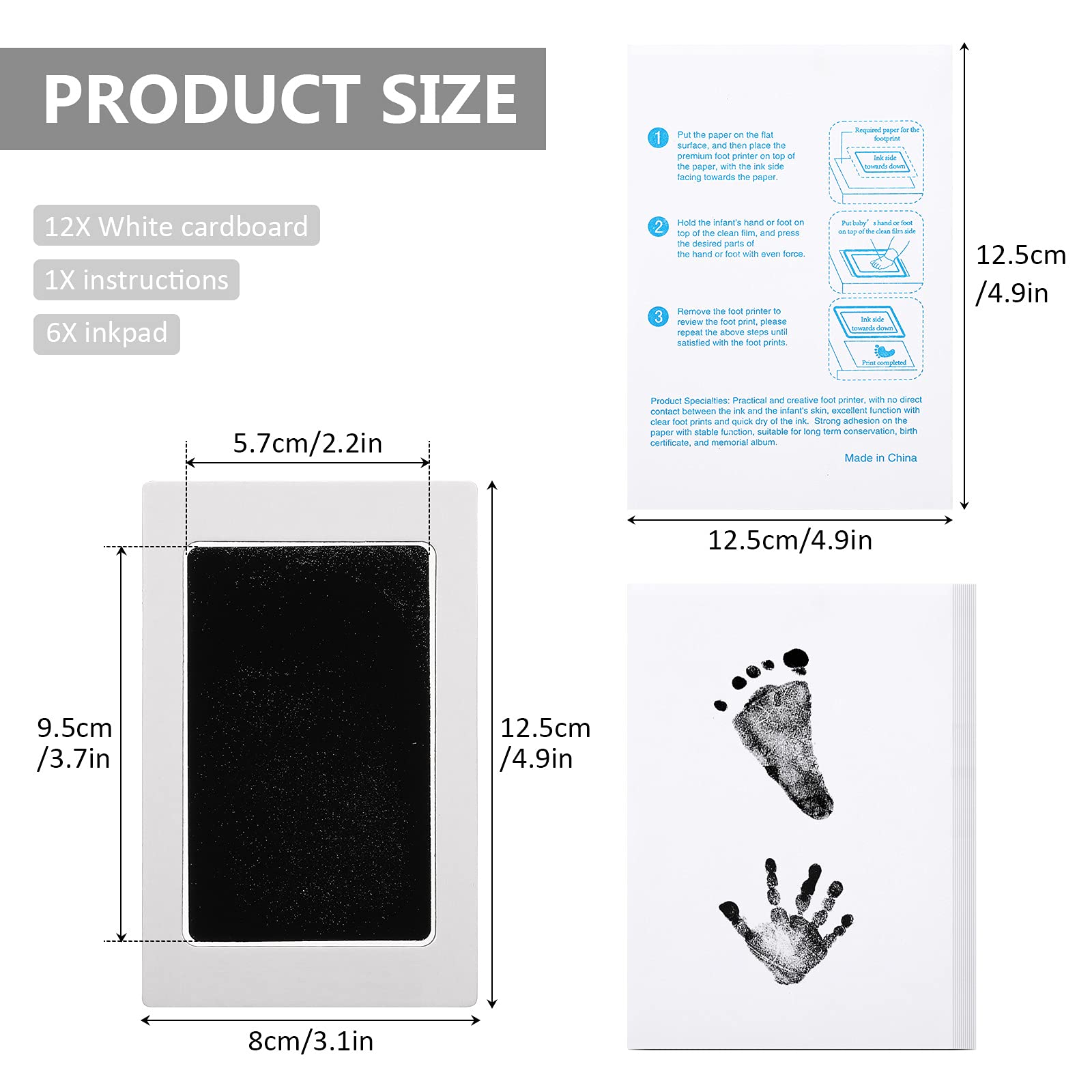 Outus Clean Touch ink pad handprint close-up showing easy imprint onto card