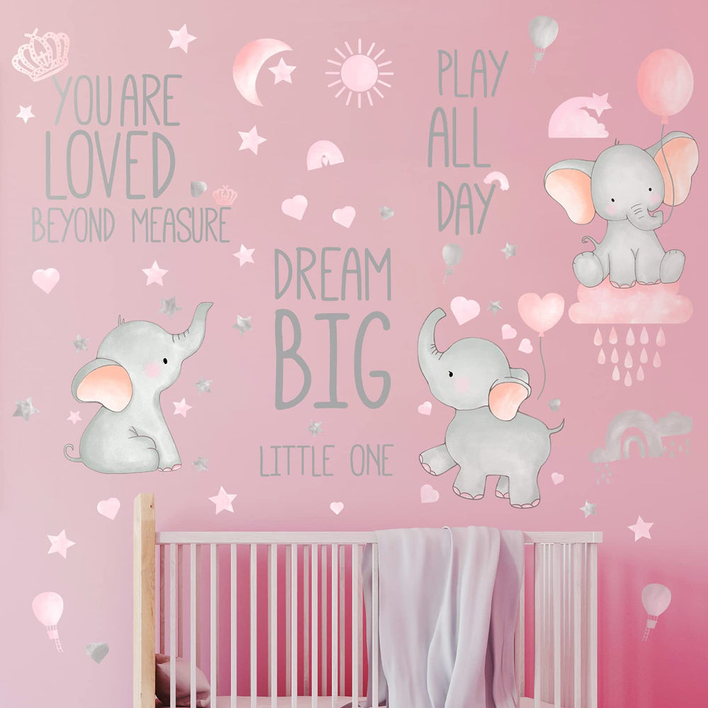 Outus Dream Big Little One PVC wall decals are waterproof and child-friendly.