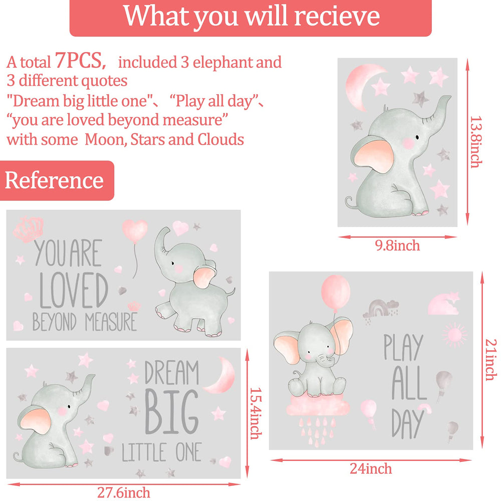 Outus Dream Big Little One stars and clouds wall decals brighten kid's room.