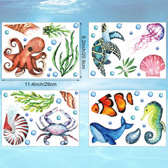 Outus glow-in-the-dark ocean decor featuring jellyfish and turtle decals for kids
