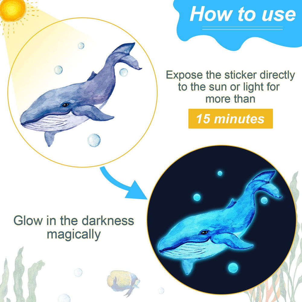 Outus glow ocean wall decal undersea plants makes walls feel vibrant and educational.