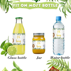 Outus jungle animals labels with elephant design for festive baby shower tables