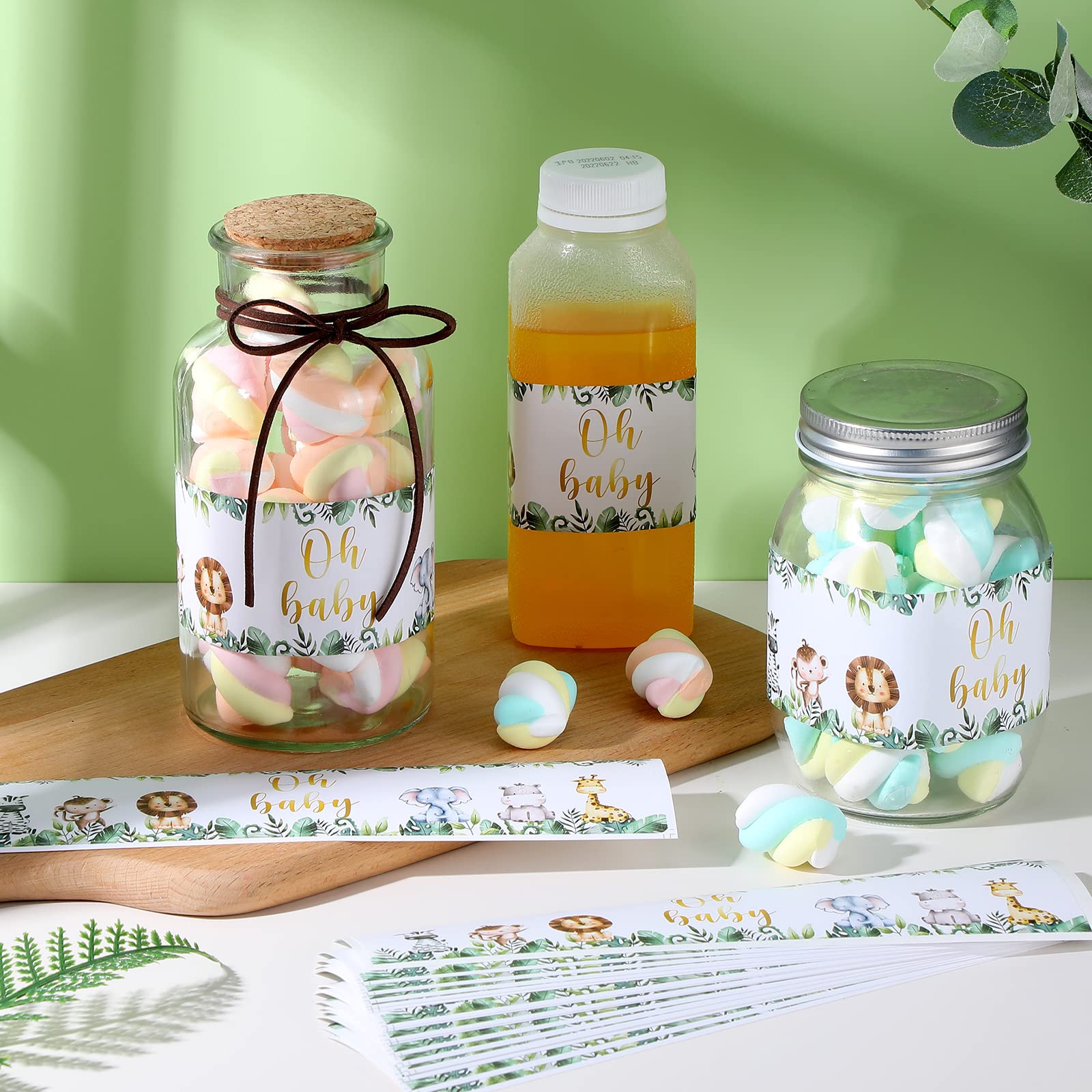 Outus jungle animals labels with hippopotamus design boosts bottle recognition at events