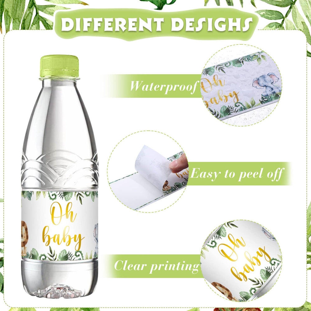 Outus jungle animals labels with lion design add color to party bottles