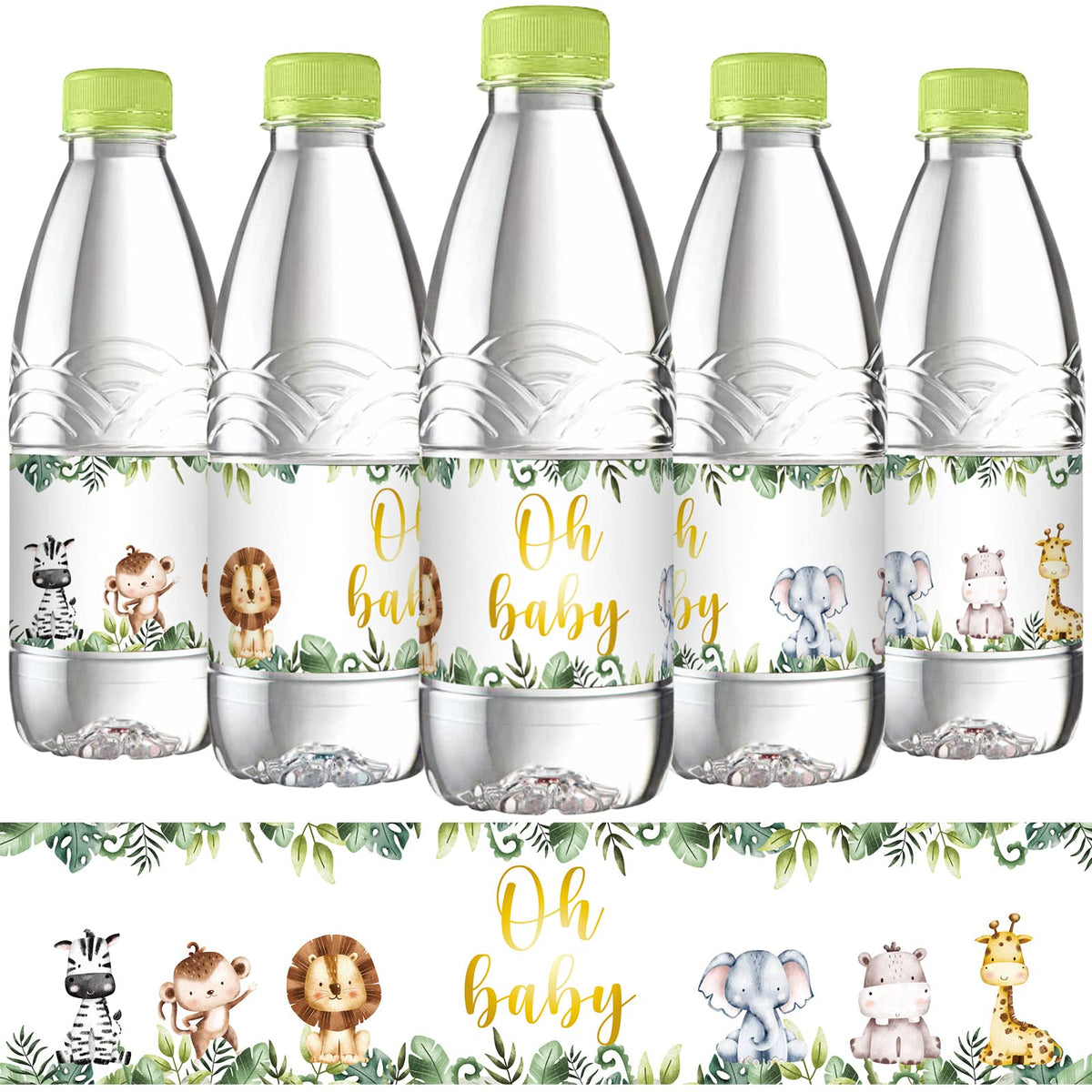 Outus jungle animals labels with zebra design for easy party bottle labeling