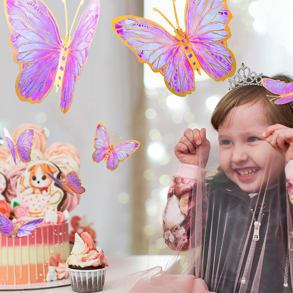 Outus large butterfly wall mural pink sets an elegant focal point for events.