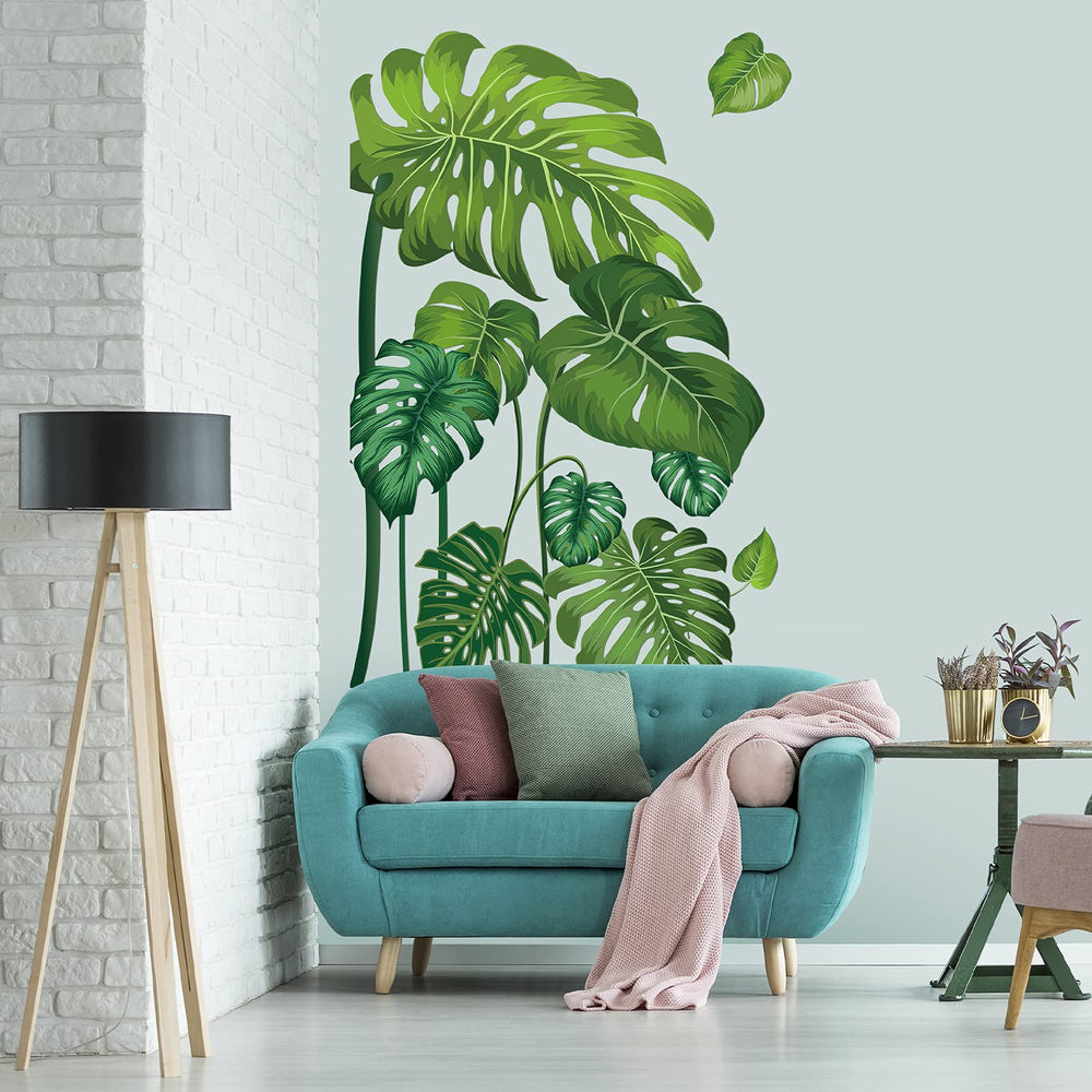Outus monstera leaf wall sticker shows bold detail for tropical vibes.