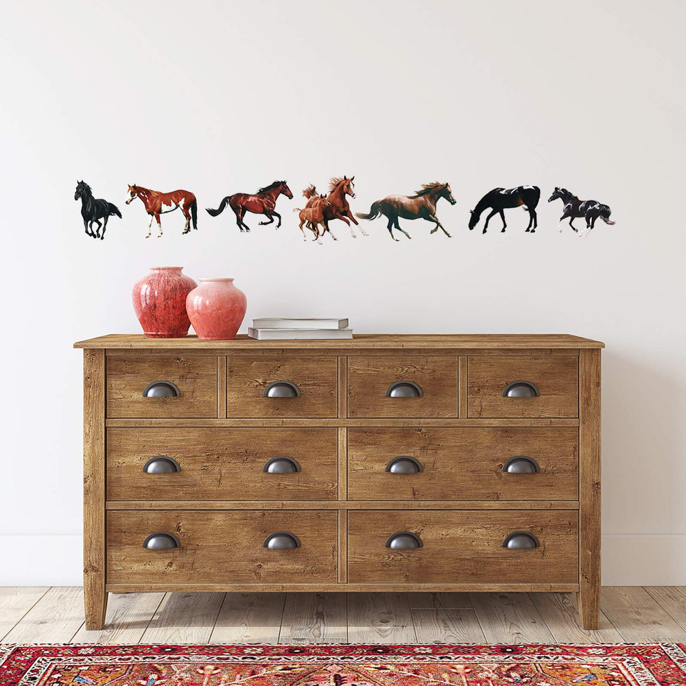 Outus nursery horse decals create kid-friendly wall accents.