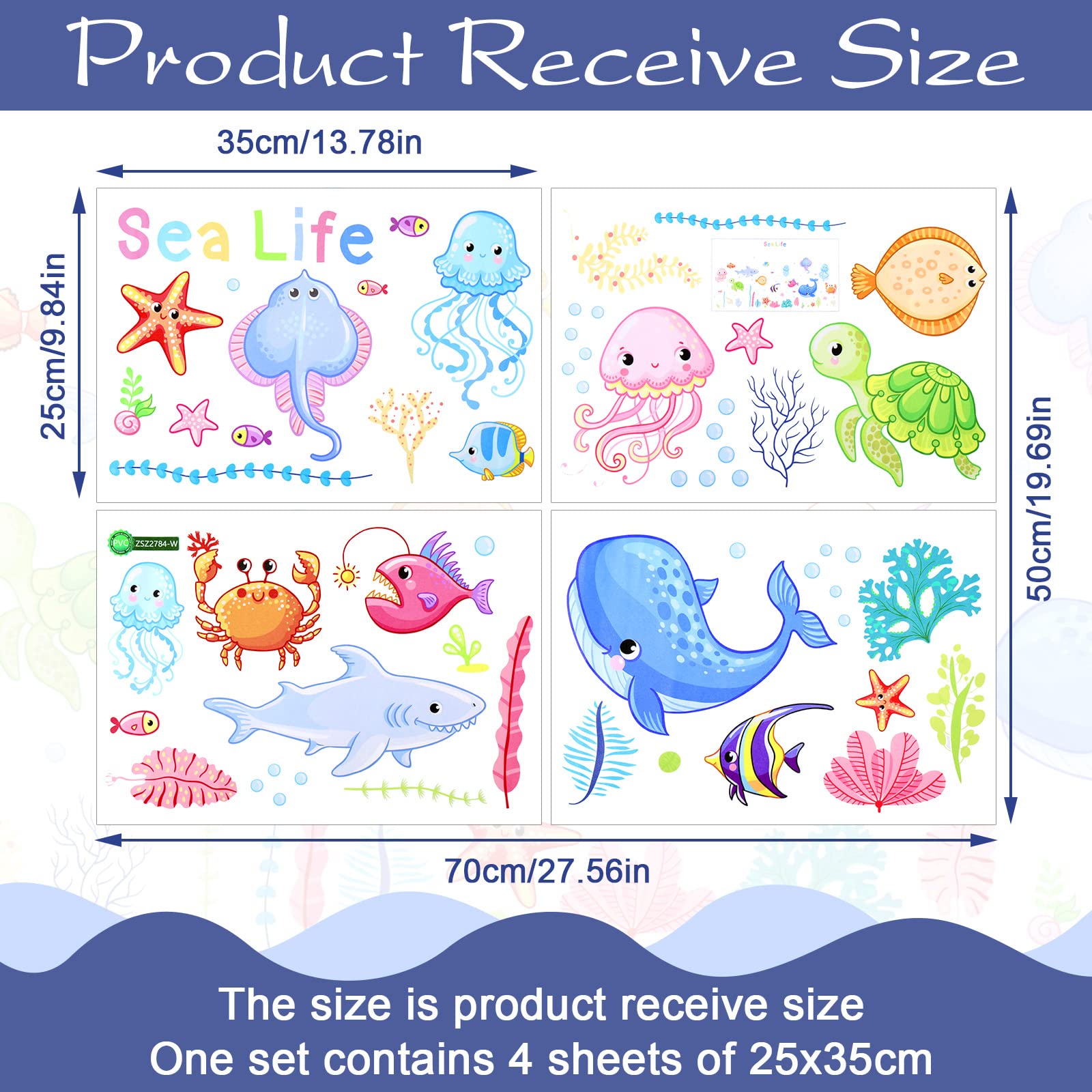 Outus Ocean Life sea turtle decals brighten walls with durable waterproof appeal