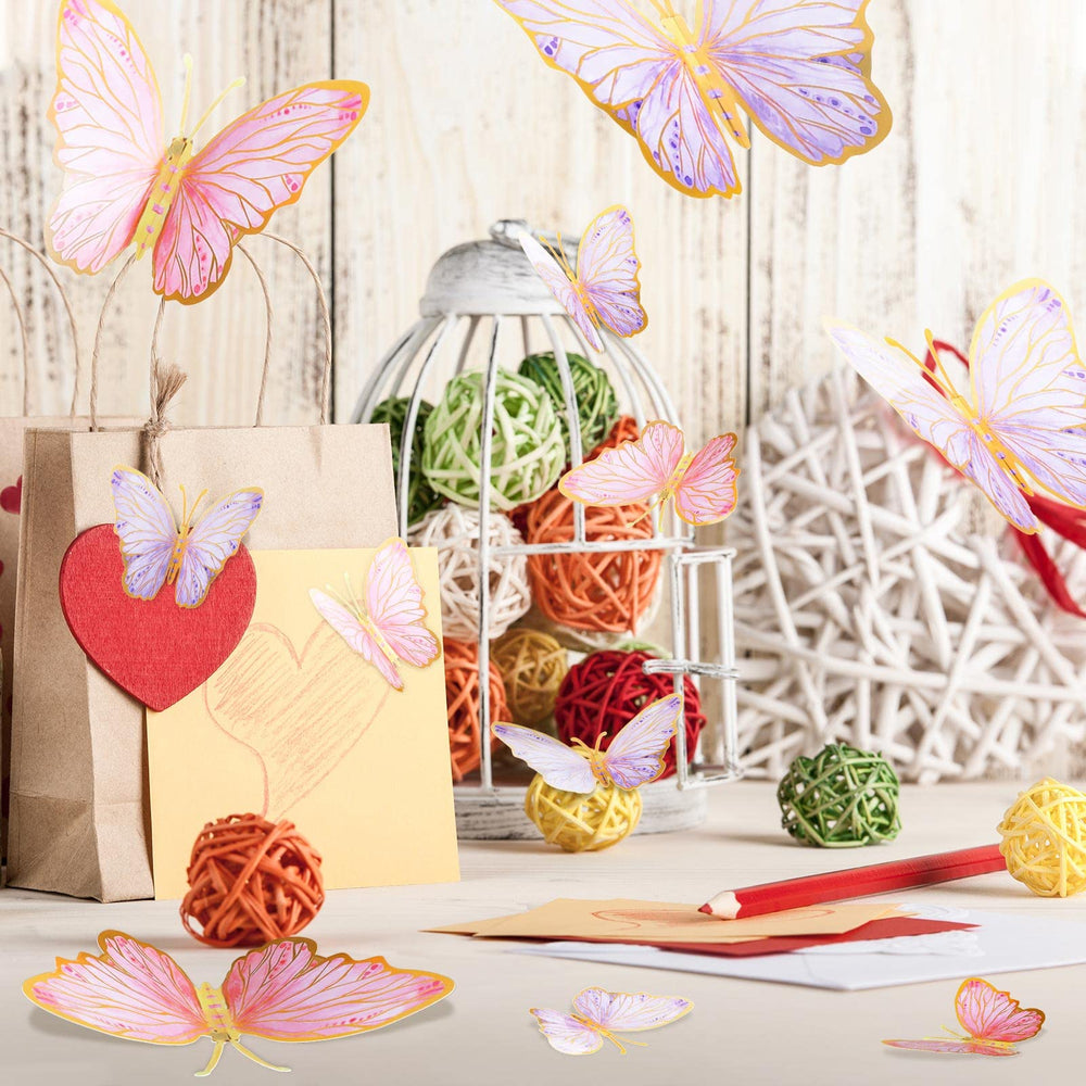 Outus butterfly decor sticks firmly yet removes cleanly from flat surfaces after events.