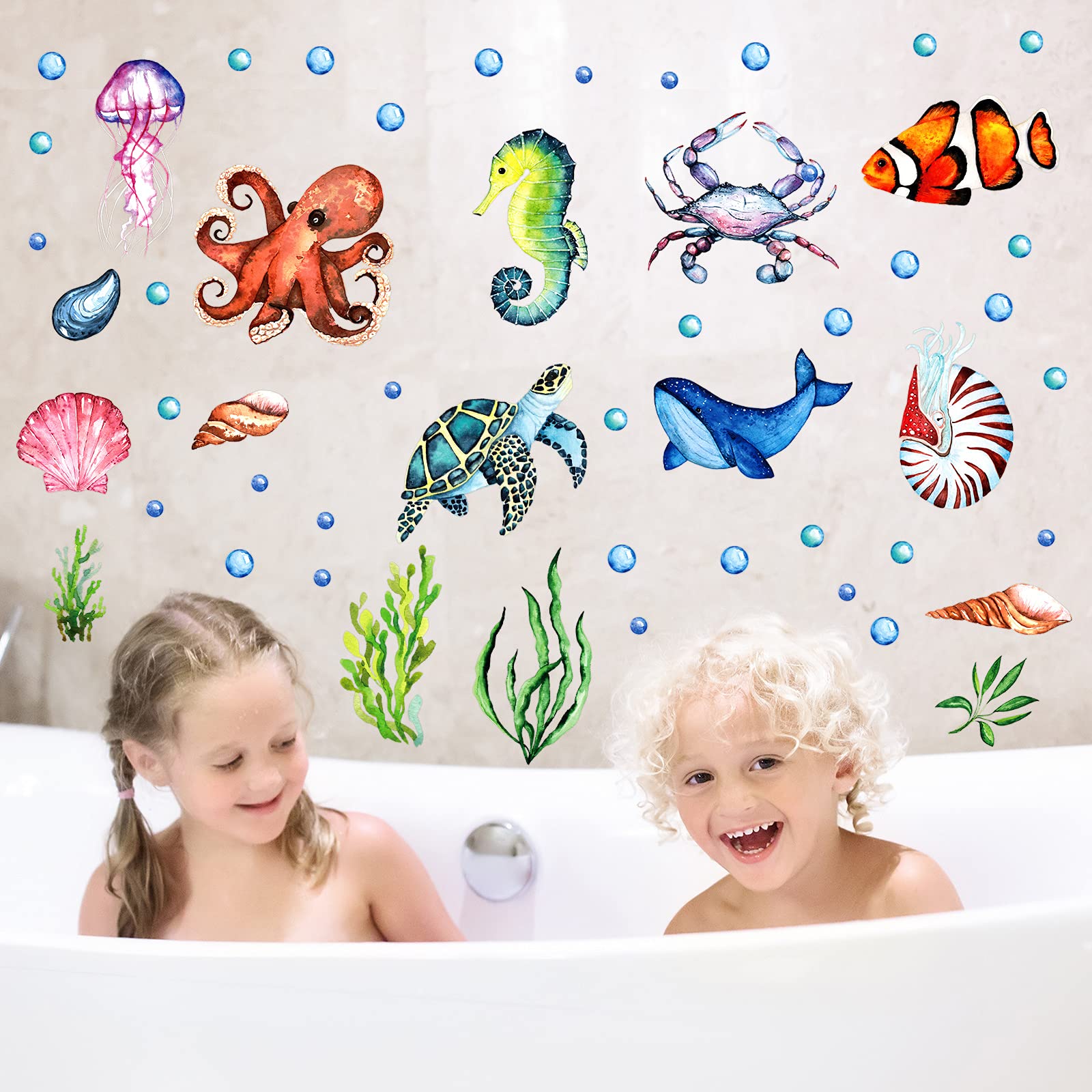 Outus peel-and-stick ocean wall decals for versatile placement