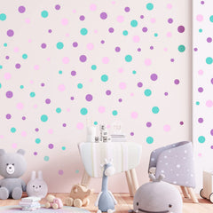 Outus pink polka dots wall stickers add soft, playful decor options.