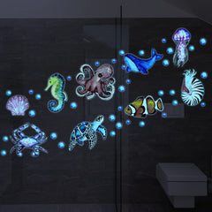 Outus self-adhesive sea animals wall decals for easy classroom decor