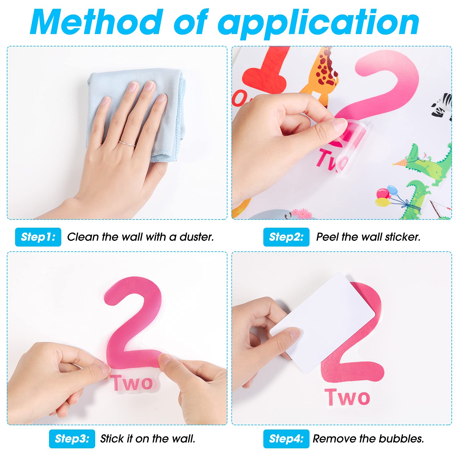 Outus bright numbers wall stickers enhance visibility and playful learning in any room.