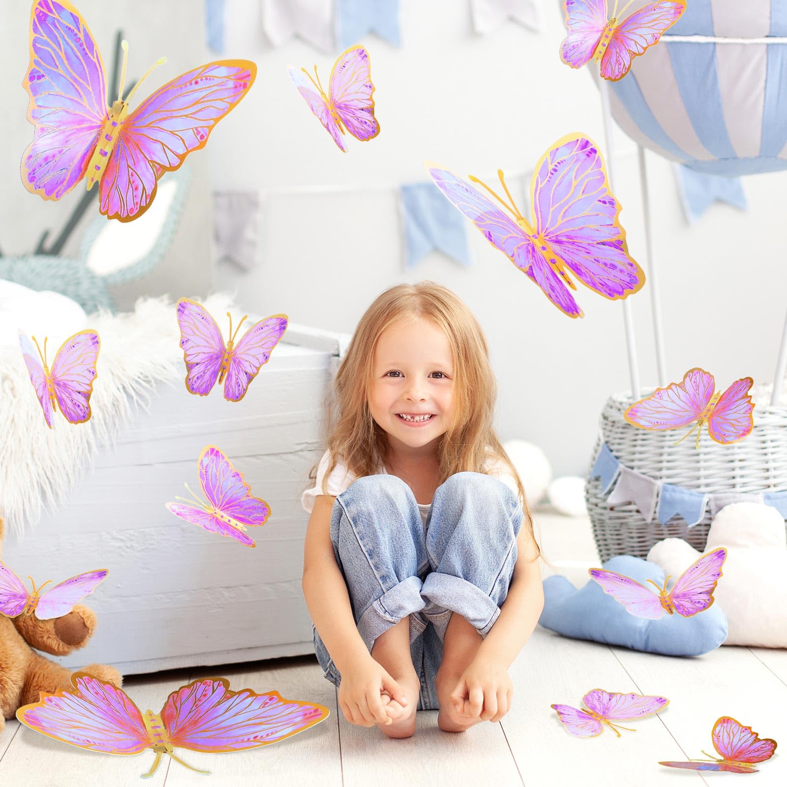 Outus butterfly wall decor offers charming, long-lasting room accents.