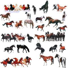 Outus colorful horses brighten walls for playful room decor.