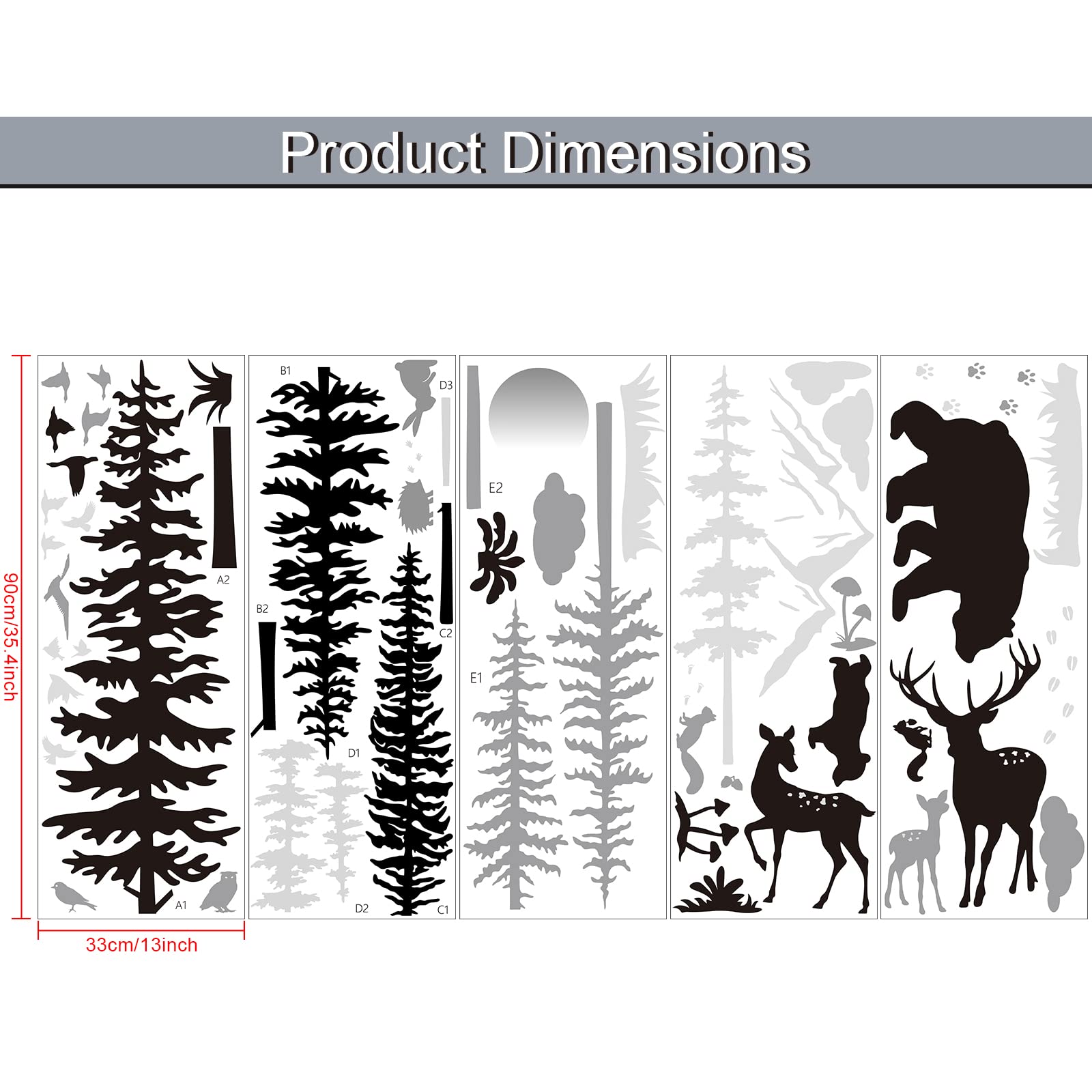 Outus winter forest bear wall decal brings gentle woodland charm and imagination to walls.