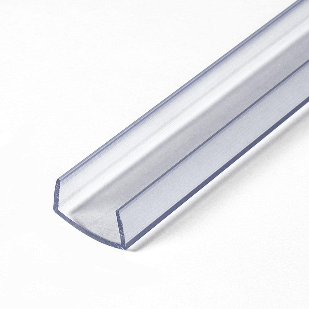 Outwater 341-Cl clear U-channel edge protection for displays preserves finish