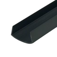 Outwater Black 1-Inch Styrene U-Channel edge protection on panel edge.