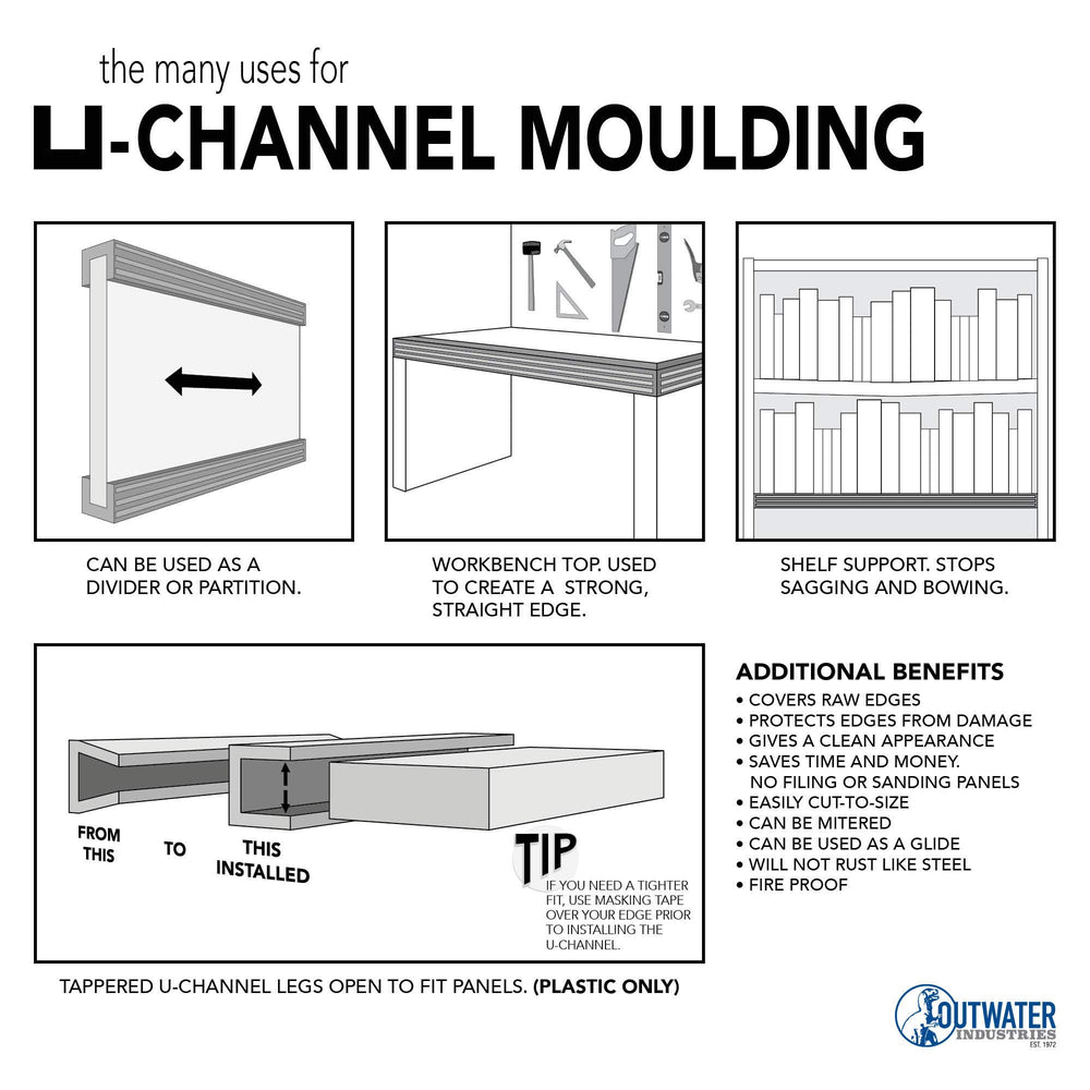 Outwater packaging shows 48-inch lengths in a convenient three-pack.