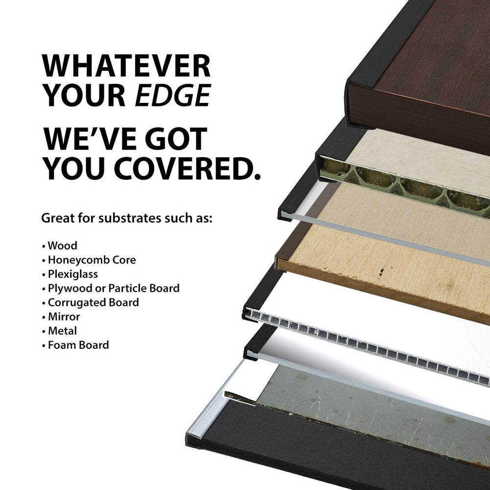 Outwater U-Channel with tapered legs grips securely without adhesive.