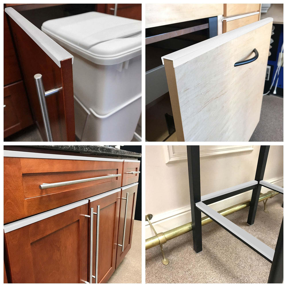 Outwater White 3/4-in U-channel provides countertop edge protection in installations