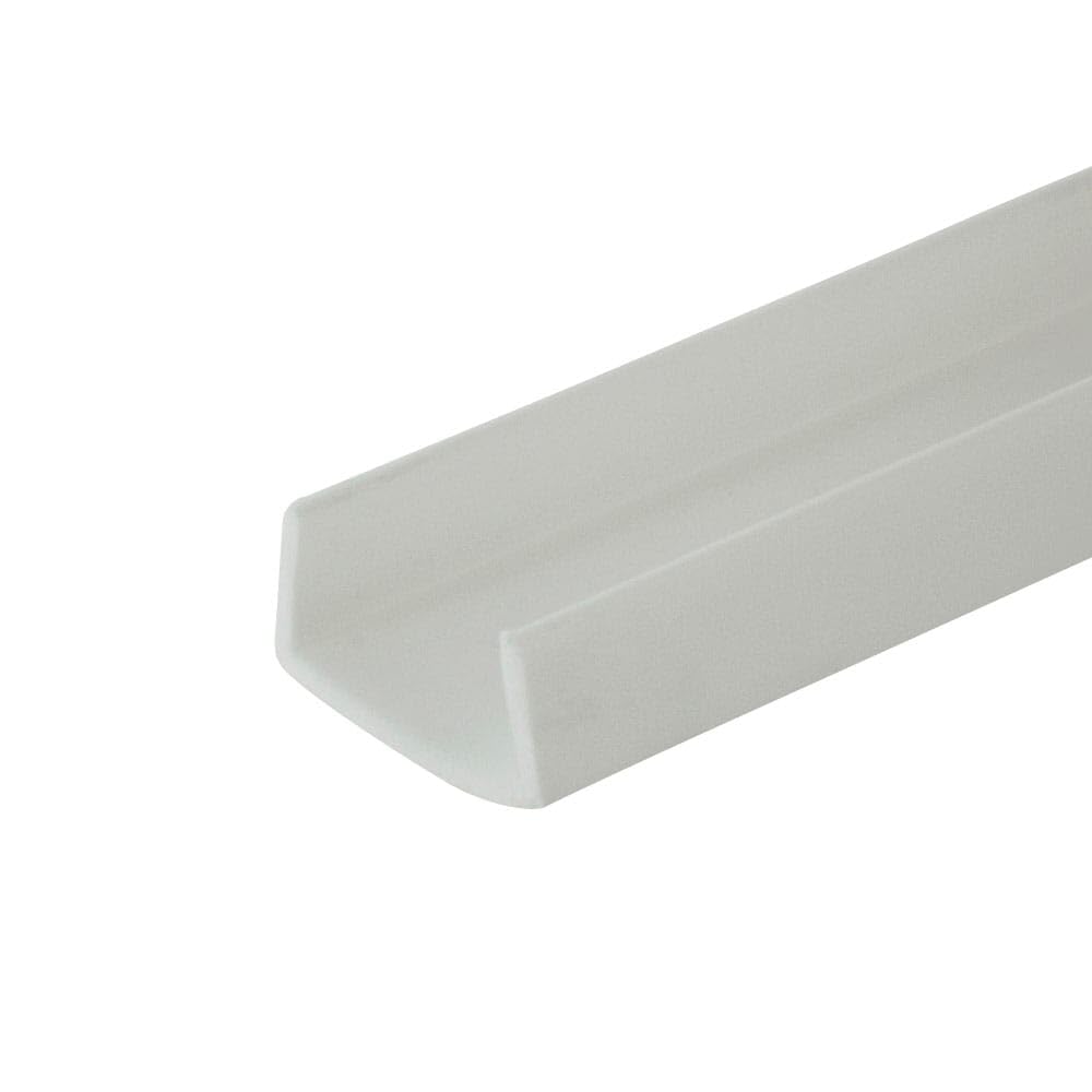 Outwater White 3/4-in styrene U-channel offers edge protection with a matte finish ideal for shelving