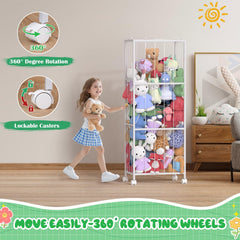 OUTWOLF large-capacity organizer holds 50+ plush toys for clutter-free playrooms