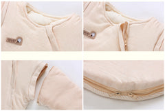 OuYun baby sleeping bag two-way zipper enables easy diaper changes at night