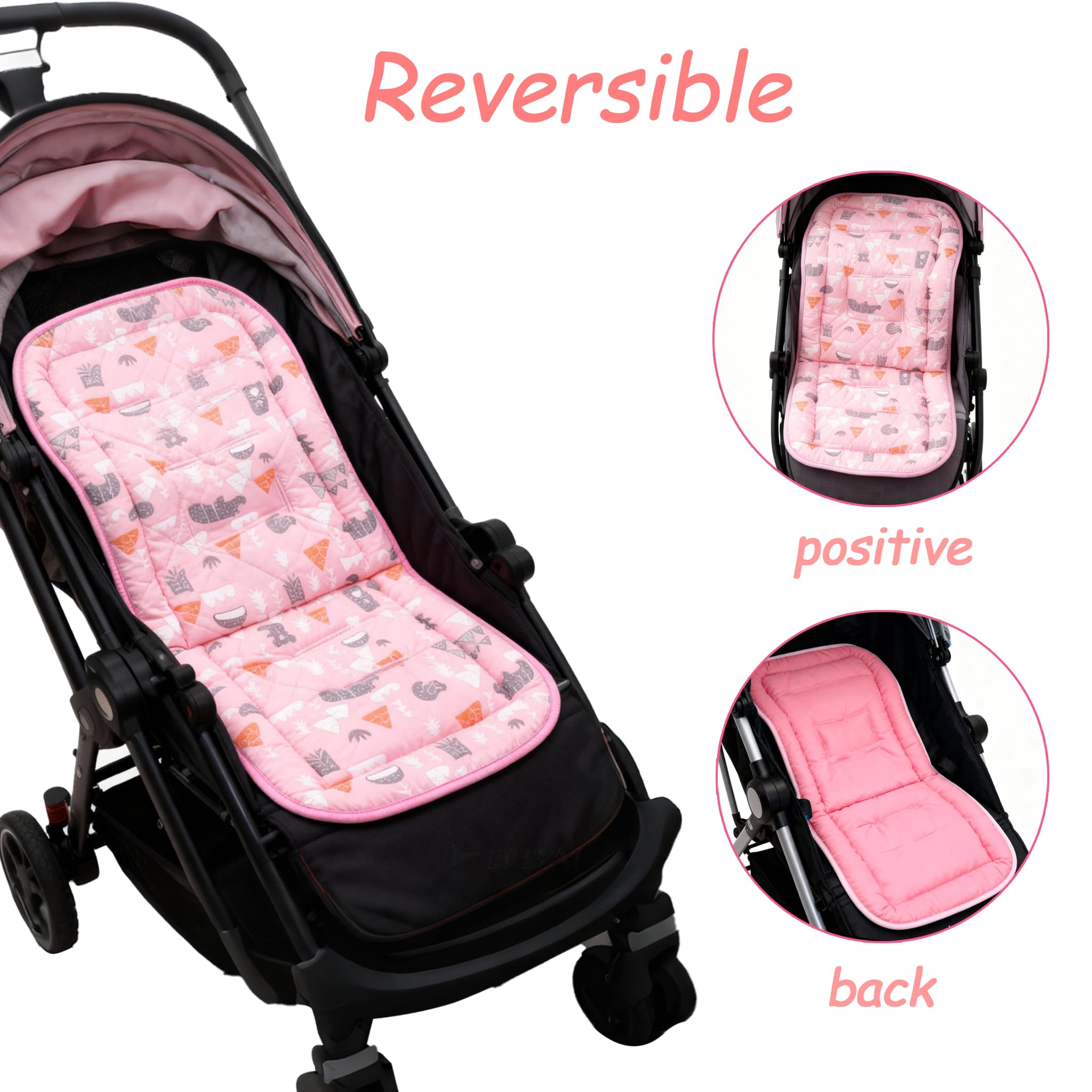 Ovelin Baby Stroller Cushion cotton close-up shows soft breathable fabric for sensitive skin
