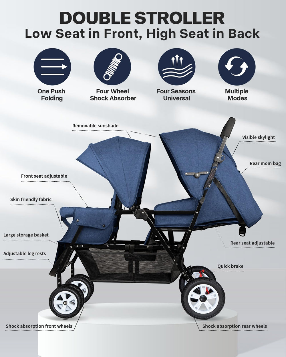 OVERTANG adjustable footrest supports growing toddlers in comfort.