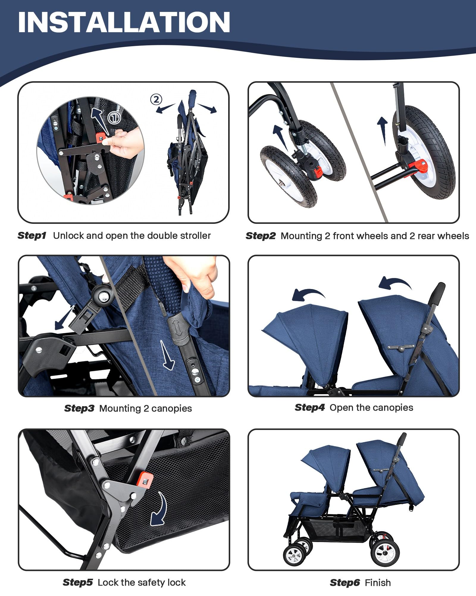 OVERTANG stroller front seat with adjustable backrest ready for nap time.
