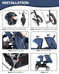 OVERTANG stroller front seat with adjustable backrest ready for nap time.