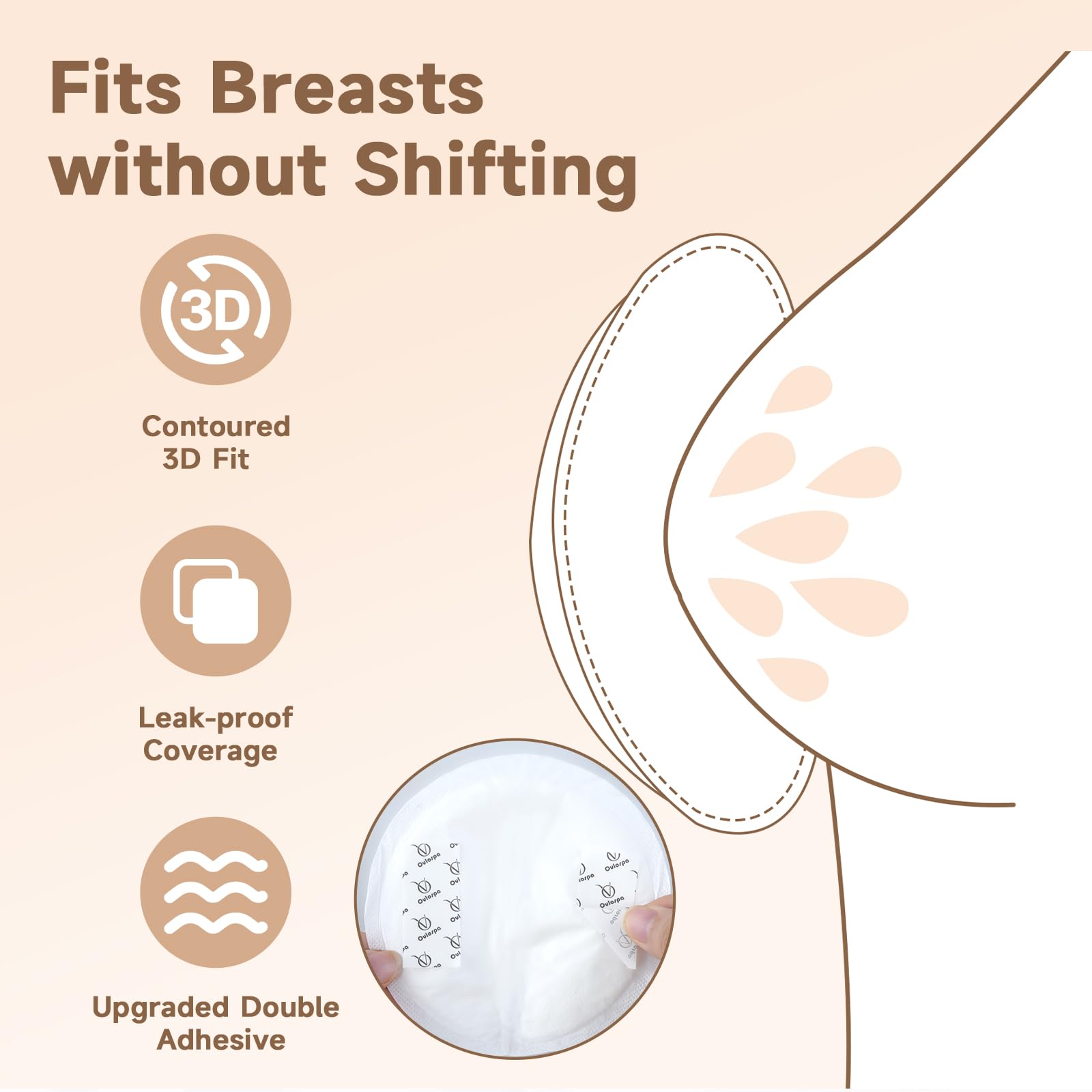 Ovlospa nursing pad three-d contour-fit demonstrates tailored shape for comfortable wear