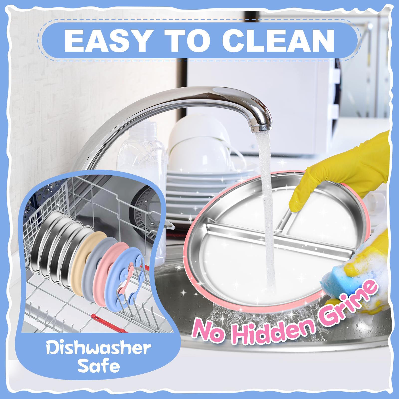 OVV 8-inch toddler plates designed for self-feeding and stable tableside use.