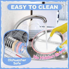 OVV 8-inch toddler plates designed for self-feeding and stable tableside use.