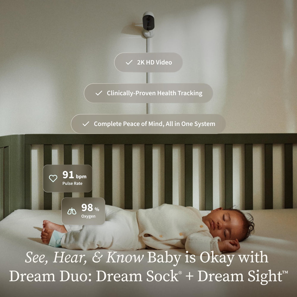 Owlet Dream Sock sensor monitors oxygen and heart rate for real-time awareness