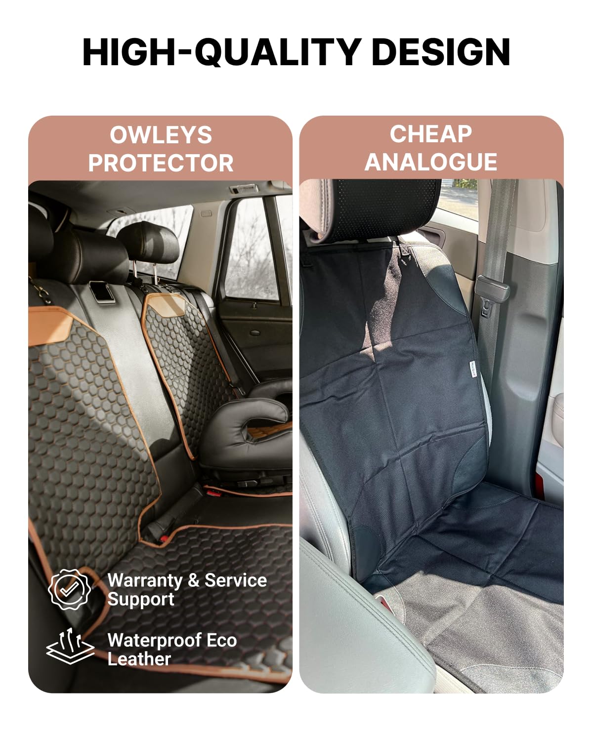 Owleys premium leather seat protector easy-clean cleans quickly with a damp cloth