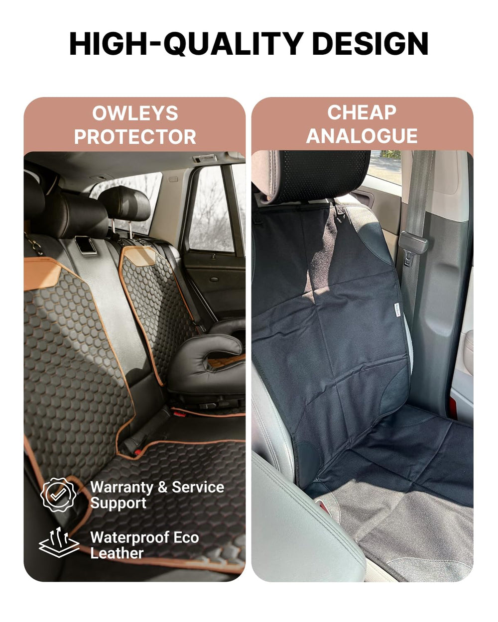 Owleys premium leather seat protector easy-clean cleans quickly with a damp cloth